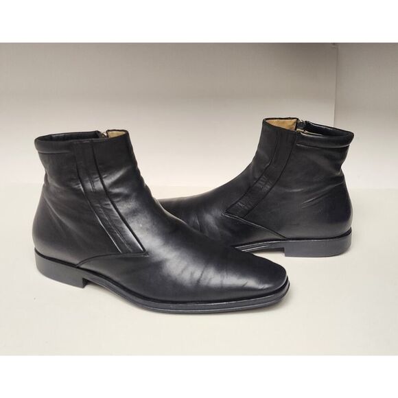 Bruno Magli M01575 Men's Raspino Black Leather Ankle Boots Size 11M - Picture 7 of 13